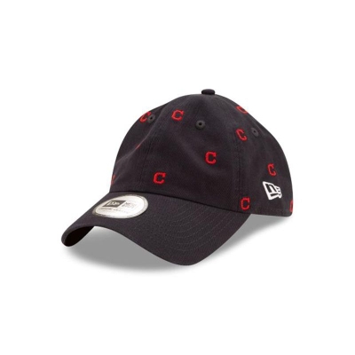 Sapca New Era Cleveland Indians MLB All Over Logo Casual Classic Adjustable - Albastri